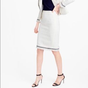 J. Crew cream/black tweed pencil skirt